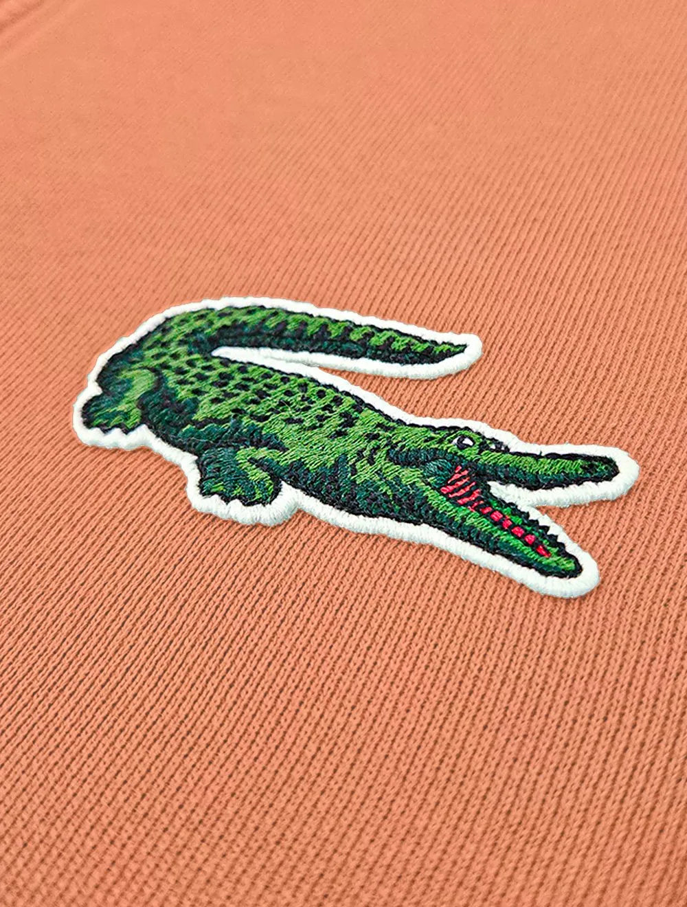 Moletom Lacoste Masculino Loose Fit Big Croco Half-Zip Marrom