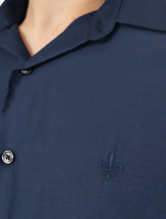 Camisa Dudalina Masculina Comfort Superfine Cotton Azul Marinho