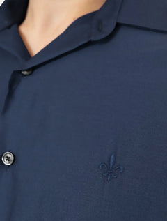 Camisa Dudalina Masculina Comfort Superfine Cotton Azul Marinho