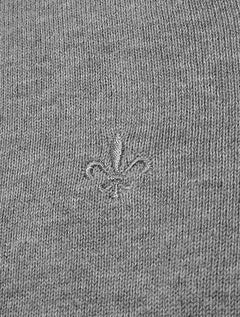 Suéter Dudalina Masculino Tricot Crewneck Basico Cinza Mescla