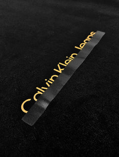 Moletom Calvin Klein Jeans Crewneck Logo Faixa Gel Preto