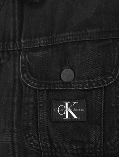 Jaqueta Calvin Klein Jeans Trucker Denim Inner Sherpa Preta