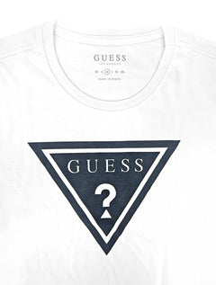 Camiseta Guess Masculina Full Navy Logo Print Branca
