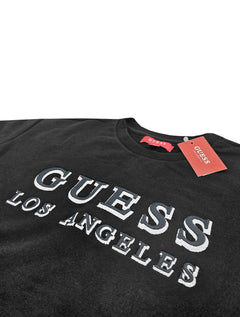 Moletom Guess Masculino Crewneck Embroidered Los Angeles Preto