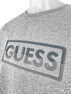 Moletom Guess Masculino Bordado Degrade Cinza Mescla