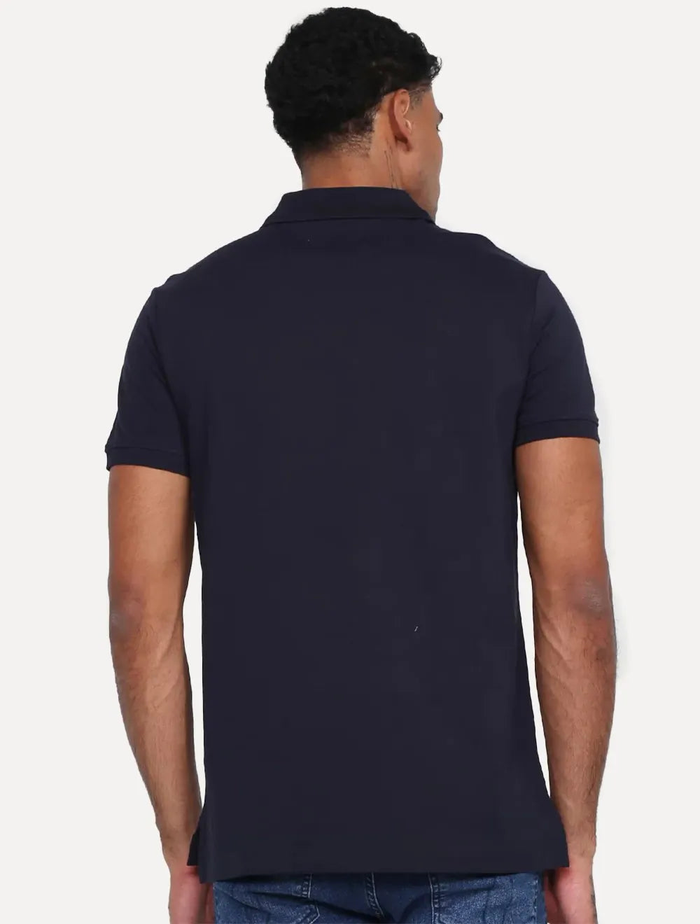 Polo Tommy Hilfiger Masculina Regular Piquet Brand Love Print Azul Marinho