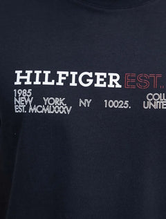 Camiseta Tommy Hilfiger Masculina Monotype 1985 Logo Azul Marinho