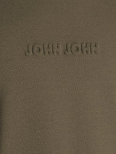 Moletom John John Masculino Embossed Logo Cáqui Médio
