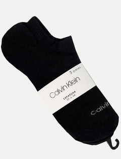 Meia Calvin Klein Invisível CK Preta Kit 3 Pares