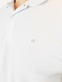 Polo Calvin Klein Masculina Piquet Slim Básica Sem Friso Branca