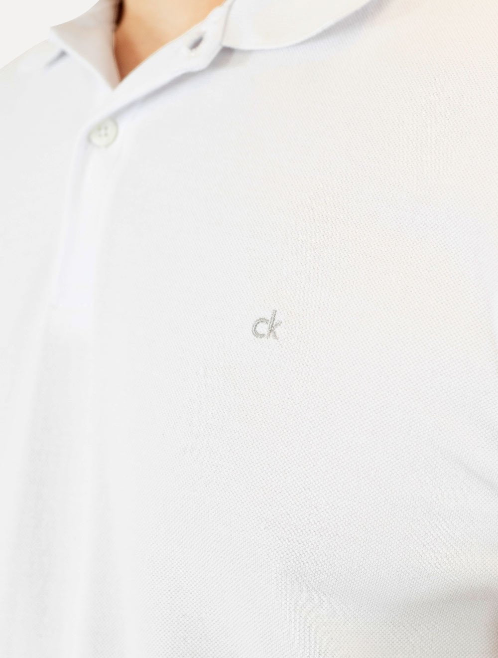 Polo Calvin Klein Masculina Piquet Slim Básica Sem Friso Branca