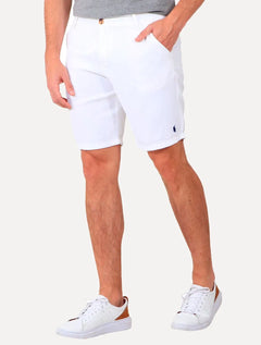 Bermuda Ralph Lauren Masculina Linho Navy Icon Branca