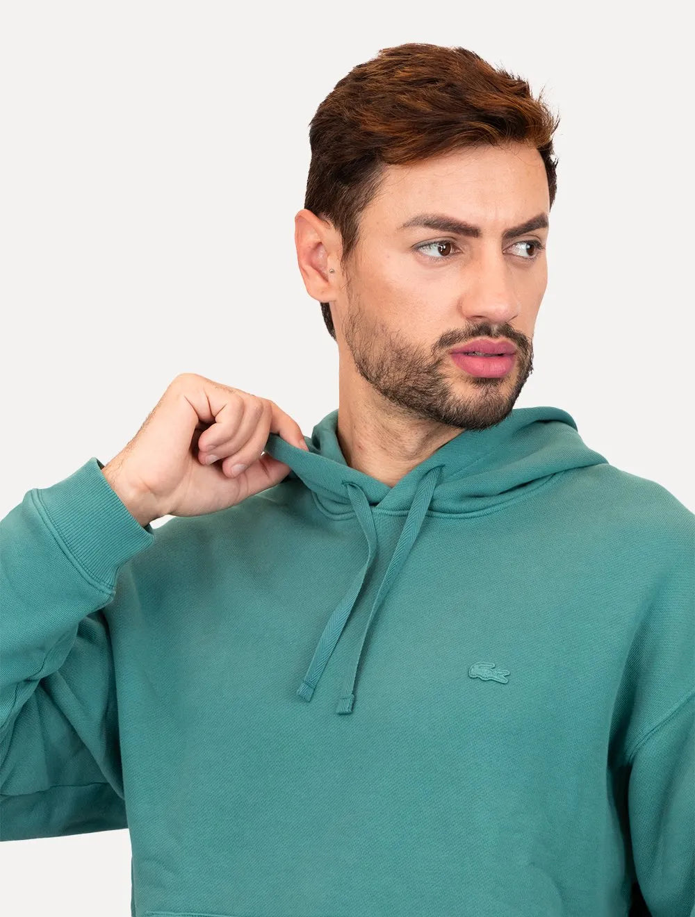 Moletom Lacoste Masculino Loose Fit Hoodie Azul Turquesa