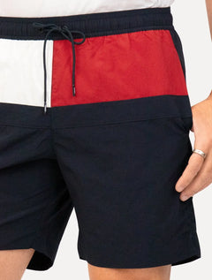 Short Tommy Hilfiger Long Drawstring Colourblock Sash Azul Marinho