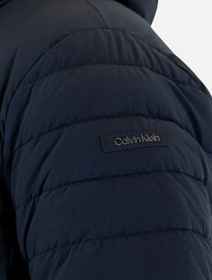 Jaqueta Calvin Klein Masculina Hoodie Matelassê Sherpa Azul Marinho
