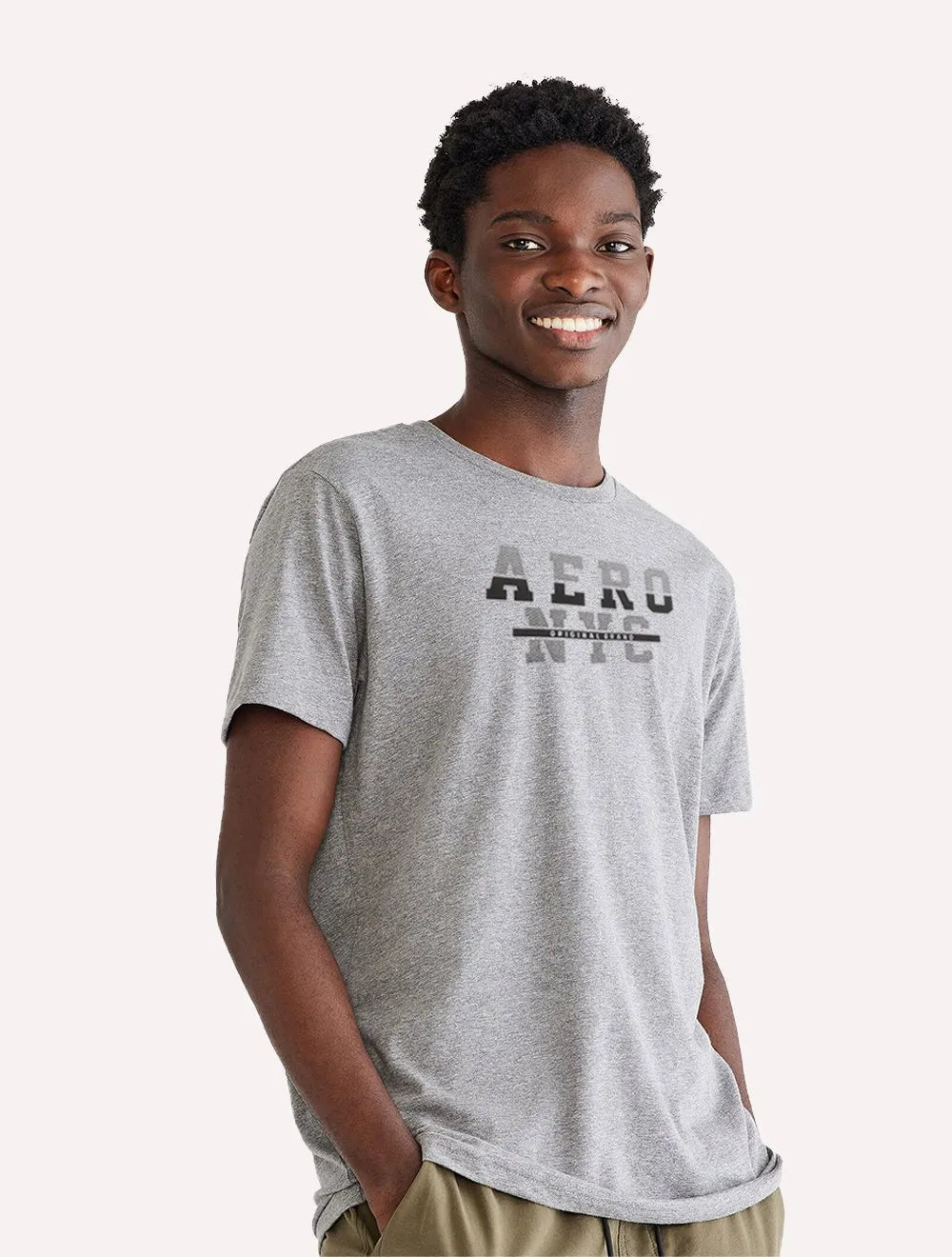 Camiseta Aeropostale Aero NYC Logo Mescla Médio