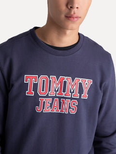 Moletom Tommy Jeans Masculino Regular Crewneck Entry Graphic Azul Marinho