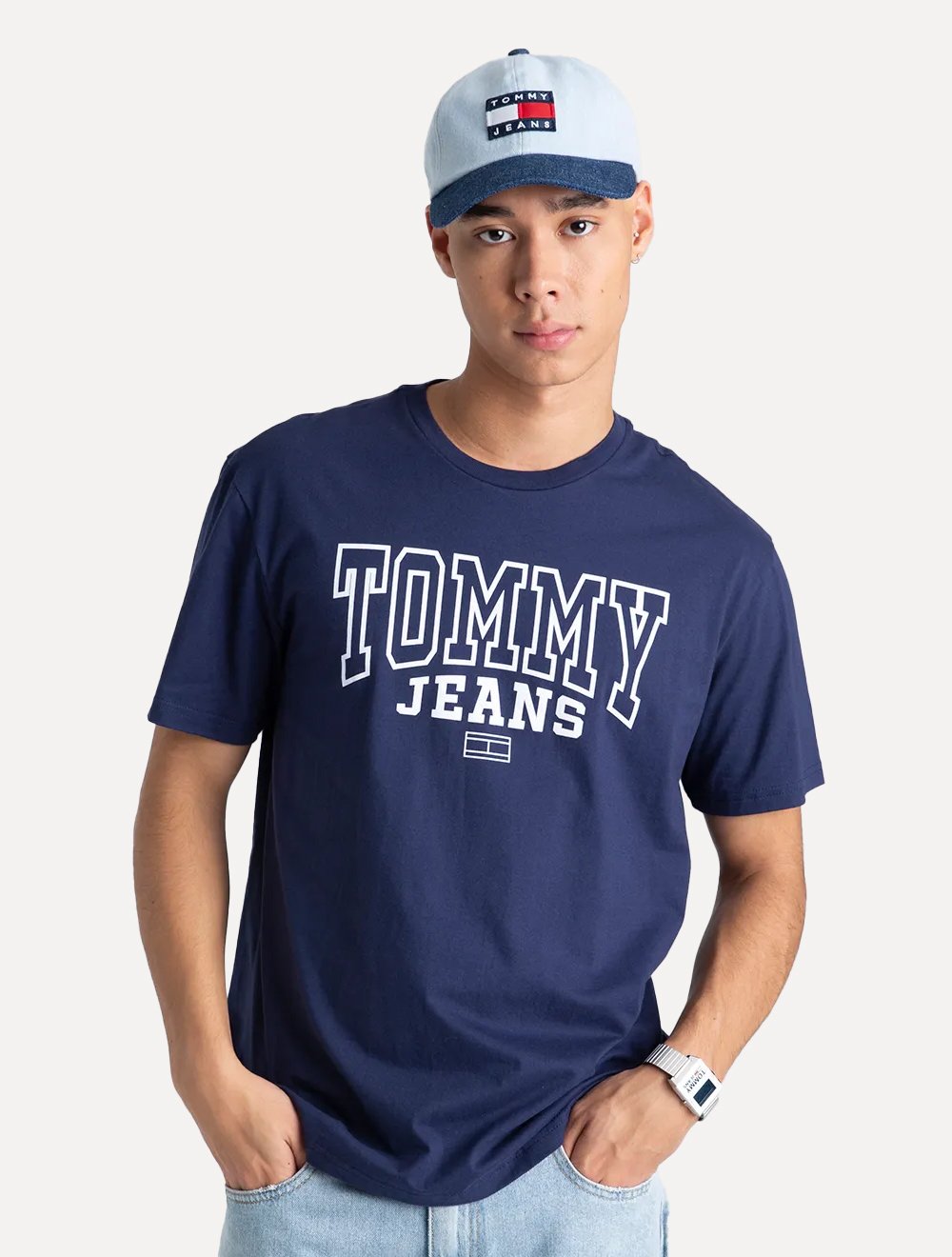 Camiseta Tommy Jeans Masculina Arc Entry Graphic Azul Marinho