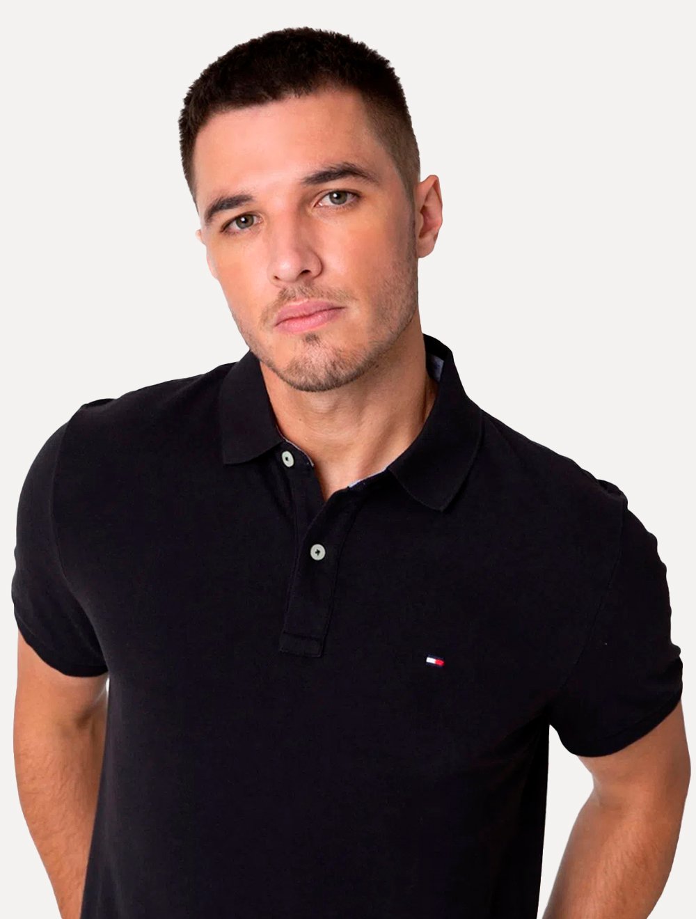 Polo Tommy Hilfiger Masculina Coupe Sur Ivy Preta