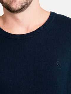 Suéter Reserva Masculino Tricot Basico Gola Careca Marinho