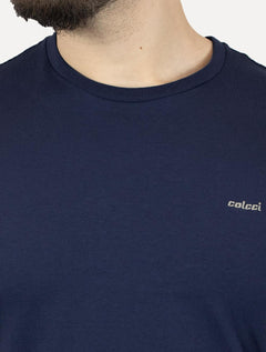 Camiseta Colcci Masculina Back To Basics Light Logo Azul Marinho