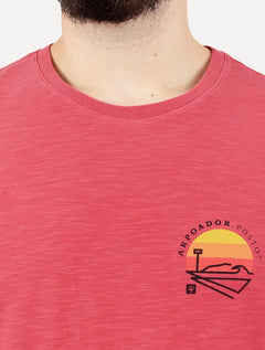 Camiseta Osklen Masculina Slim Rough Posto 7 Vermelha