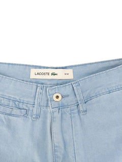 Bermuda Lacoste Masculina Sarja Chino Classic Azul Claro