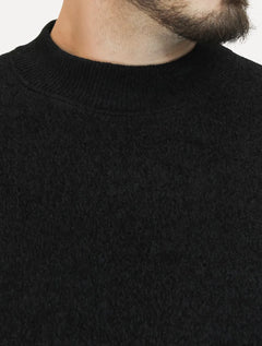 Suéter Dixen Masculino Slim Gola Média Preto Mescla
