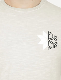 Camiseta Osklen Masculina Slim Rough Snow Icon Areia