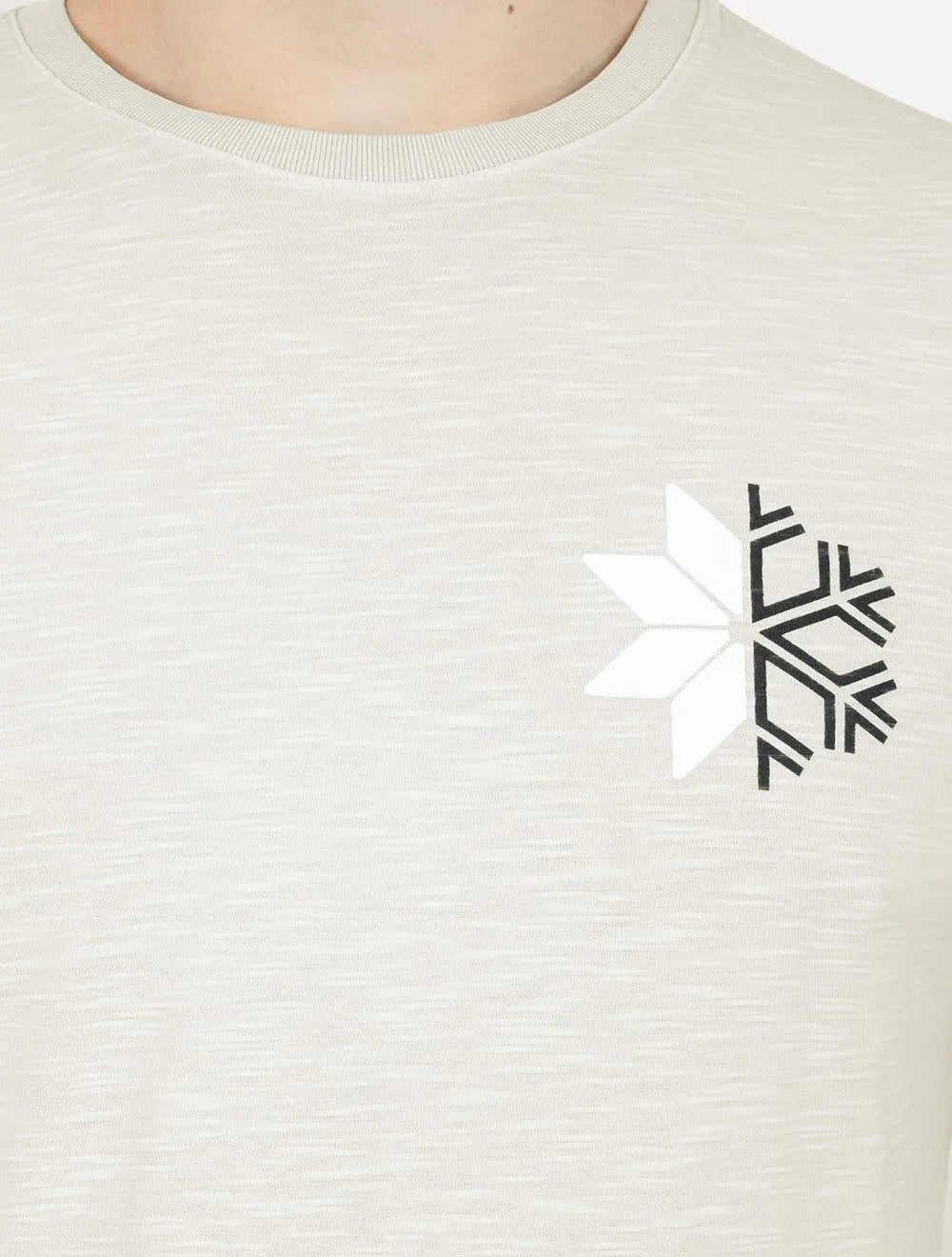 Camiseta Osklen Masculina Slim Rough Snow Icon Areia
