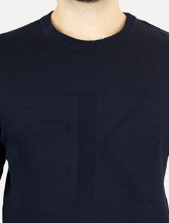 Suéter Calvin Klein Jeans Masculino Tricot Maxi CK Azul Marinho