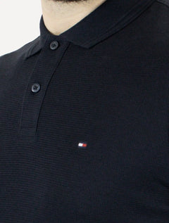 Polo Tommy Hilfiger Masculina Mercerised Jacquard Azul Marinho