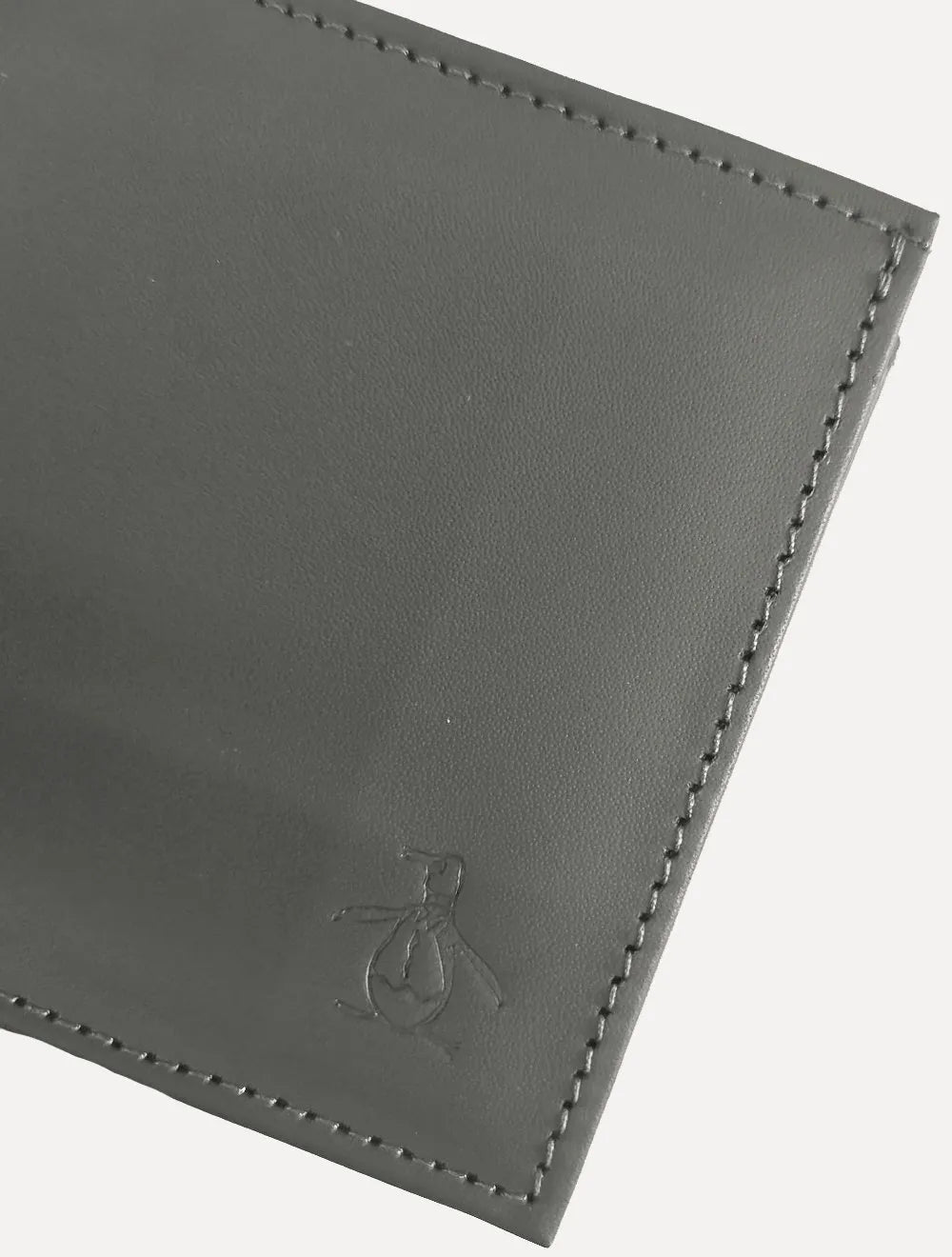 Carteira Original Penguin Masculina Couro Lisa Logo Grafite