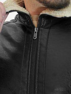 Jaqueta Dixen Masculina Sherpa PU Preta