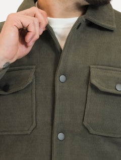 Jaqueta Dixen Masculina Cotelê Canelada Pockets Button Verde Militar