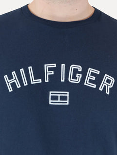 Camiseta Tommy Hilfiger Masculina Outline Arc Script Azul Marinho
