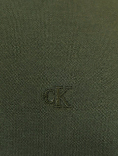Moletom Calvin Klein Jeans Masculino Crewneck CK Small Bordado Verde Militar