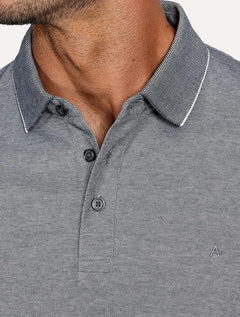 Polo Aramis Masculina Interlock Pima Maquinetada Azul Marinho