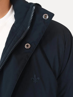 Jaqueta Dudalina Masculina Parka Nylon Tech Capuz Azul Marinho