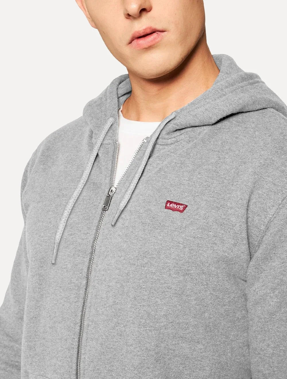 Moletom Levis Masculino Full Zip Hoodie Icon Cinza Mescla