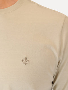 Camiseta Dudalina Masculina Essentials Modal Logo Cáqui Médio