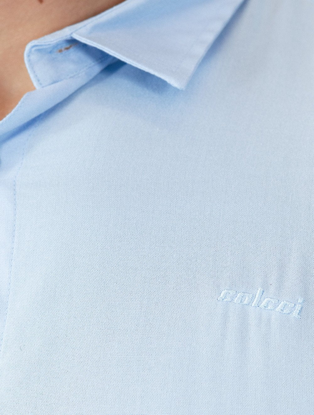 Camisa Colcci Masculina Relax Logo Azul Claro