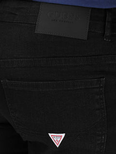 Calça Guess Jeans Masculina Skinny Jet Black Tag A996 Preta
