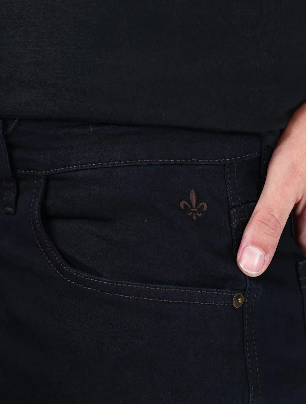Calça Dudalina Jeans Masculina Right Stretch Five Pockets Browm Icon Escura