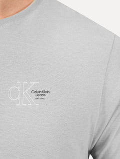 Camiseta Calvin Klein Jeans Naturals Outline CK Logo Cinza