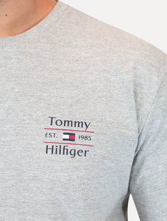 Camiseta Tommy Hilfiger Masculina Regular Stack Cinza Mescla