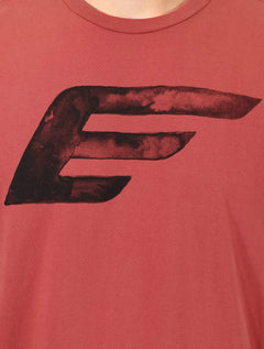 Camiseta Ellus Masculina Cotton Fine Maxi Splash Logo Vermelho Cereja