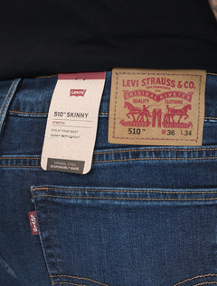 Calça Levis Jeans Masculina 510 Skinny Stretch Azul Médio