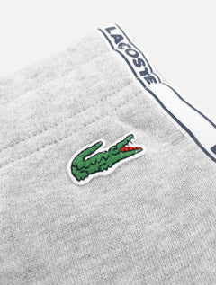 Calça Lacoste Moletom Masculina Side Sash Brand Recorte Cinza Mescla