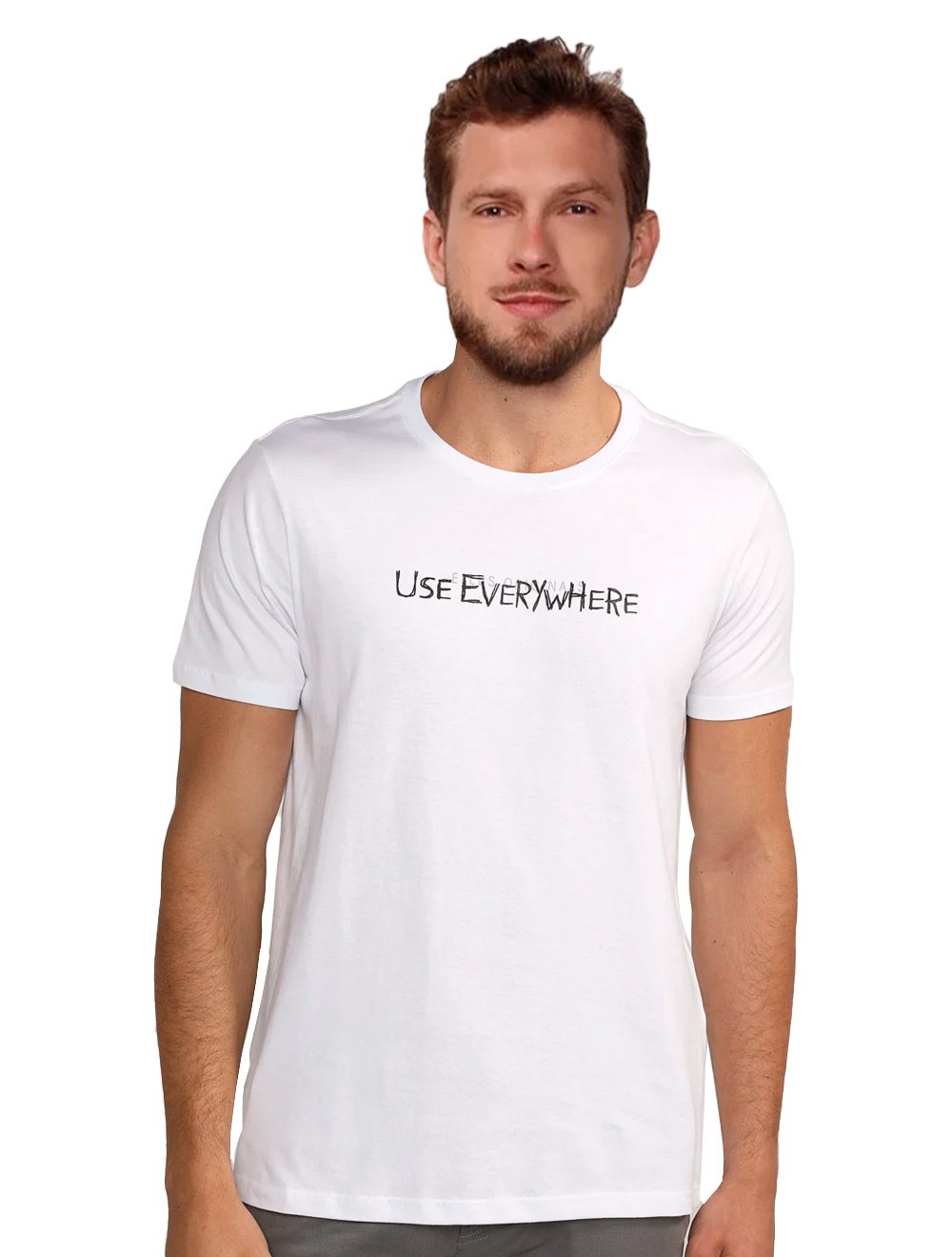 Camiseta Ellus Masculina Cotton Fine Use Everywhere Foil Branca